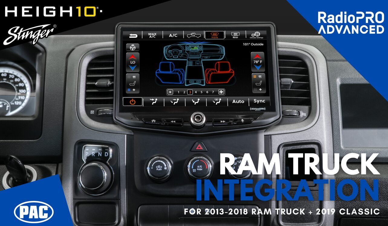 Stinger HEIGH10 kit SRK-RAM13H in a Ram dash.