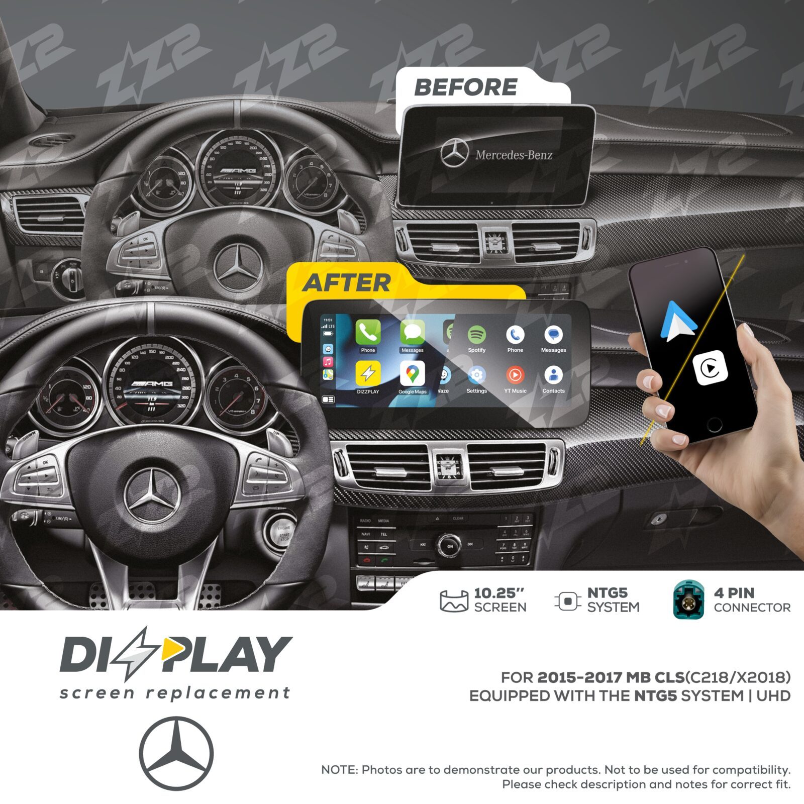ZZ-2 DIZZPLAY Mercedes-Benz CLS C218 / X218 2015-2017 NTG5