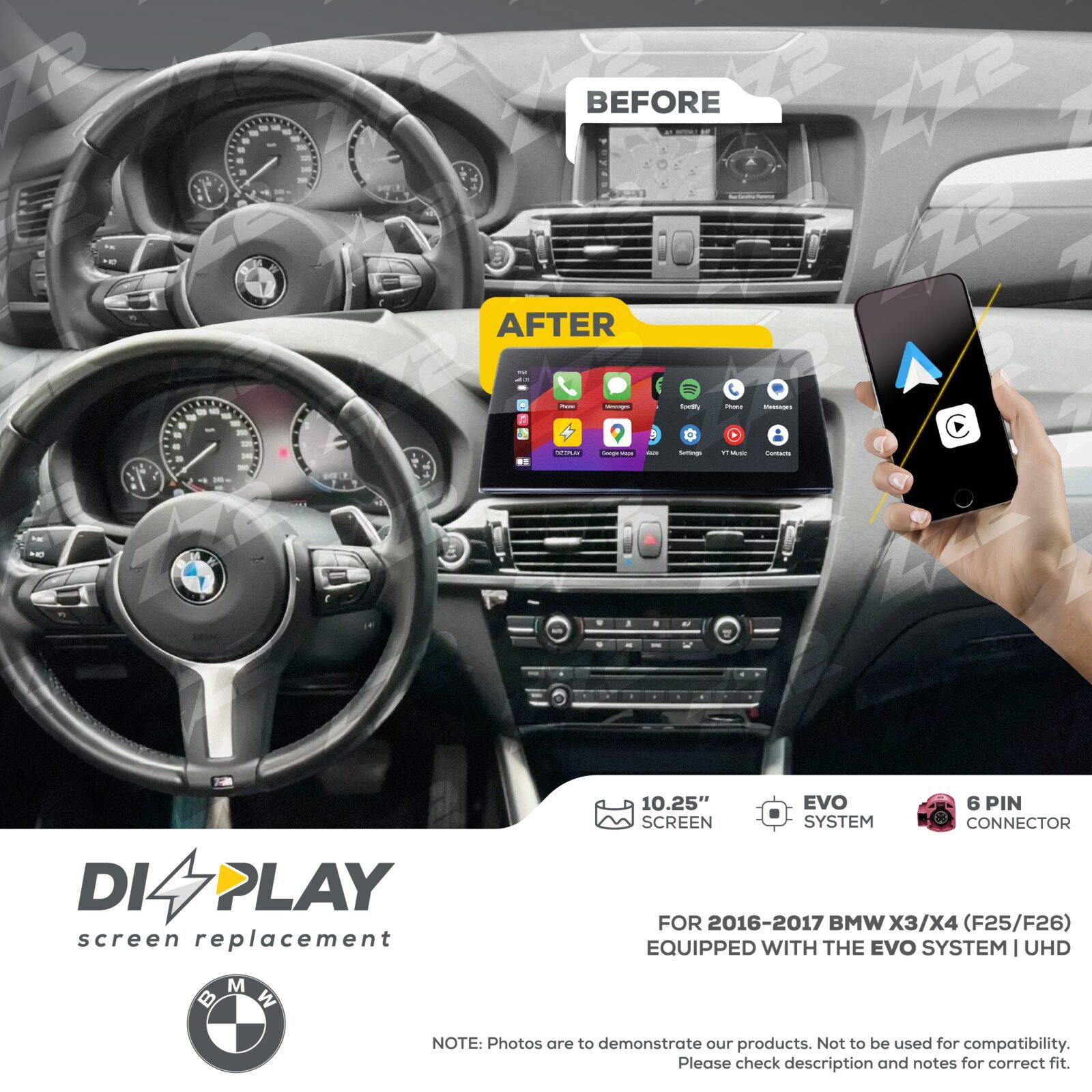 ZZ-2 DIZZPLAY BMW X3 / X4 F25 / F26 2016-2017 EVO