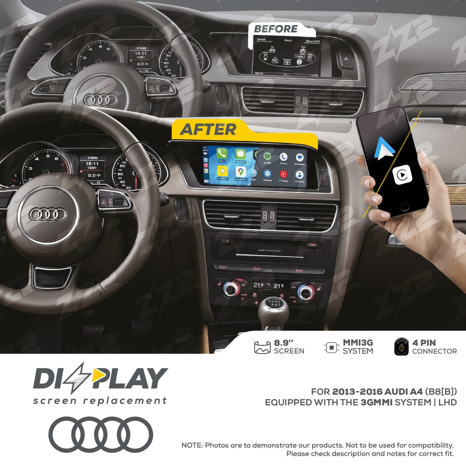 ZZ-2 DIZZPLAY Audi A4 / S4 B8 B 2013-2016 3G MMI
