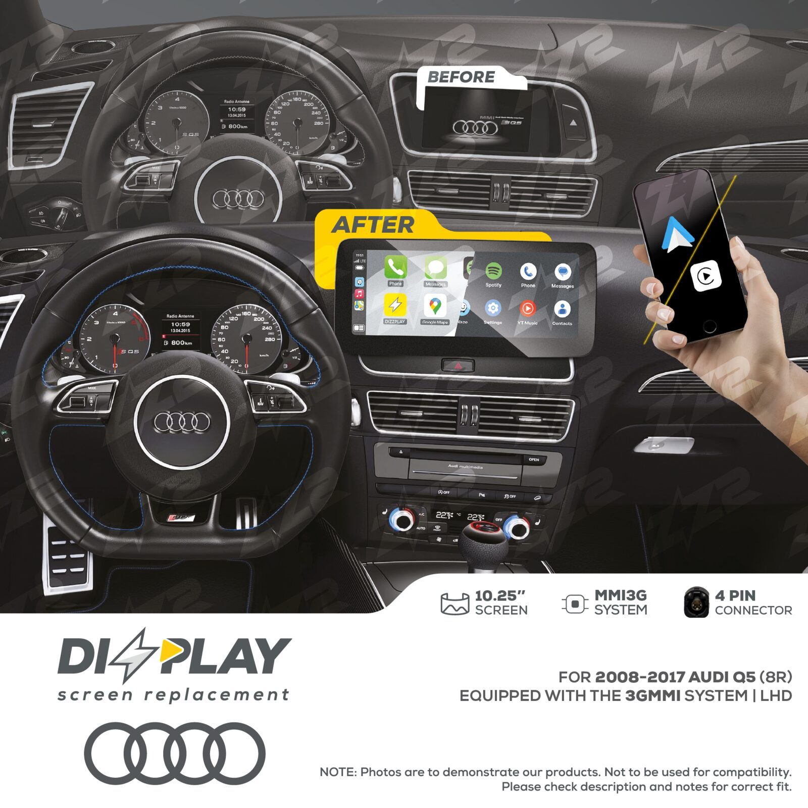 ZZ-2 DIZZPLAY Audi Q5 8R 2008-2017 3G MMI, alternate