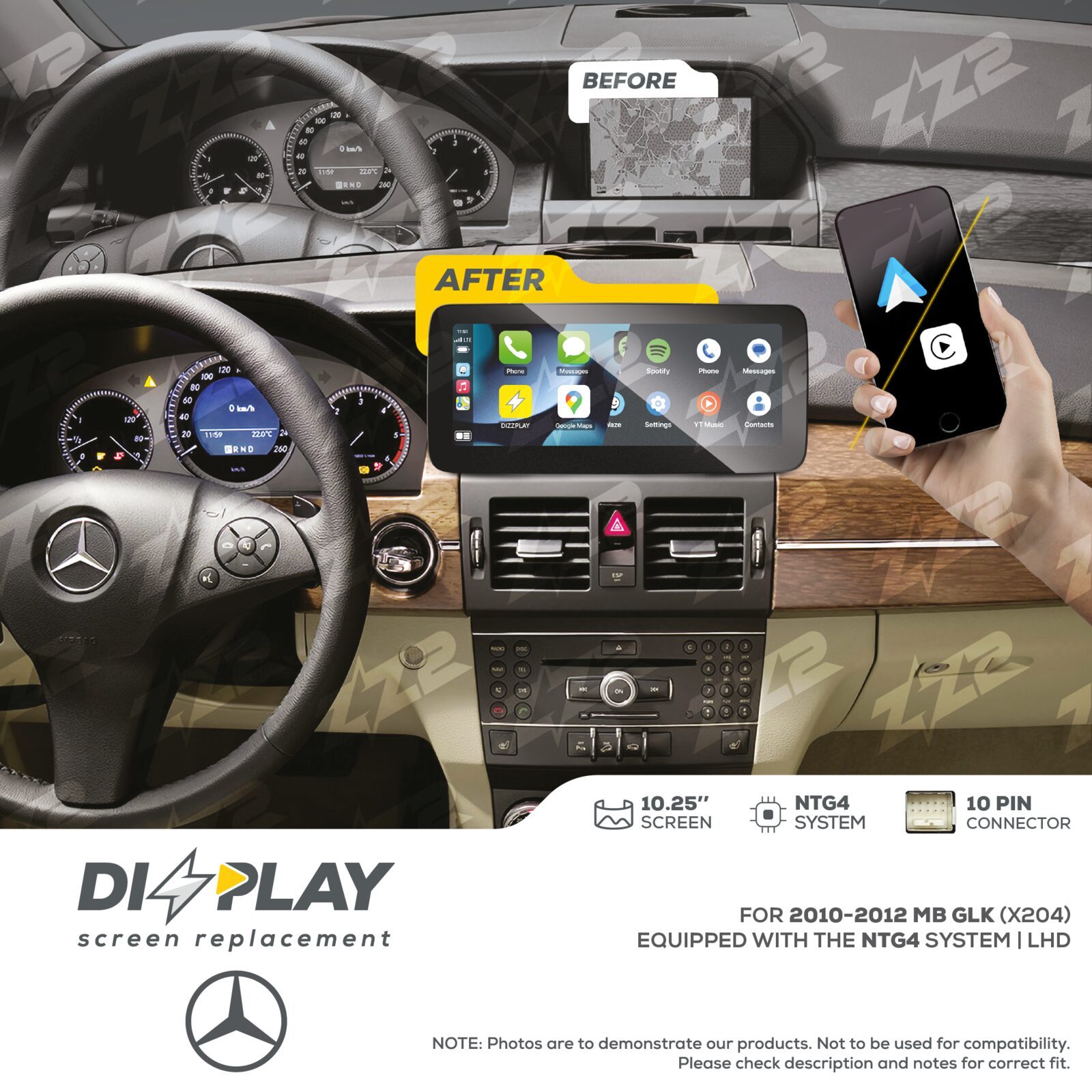 ZZ-2 DIZZPLAY Mercedes-Benz GLK X204 2010-2012 NTG4