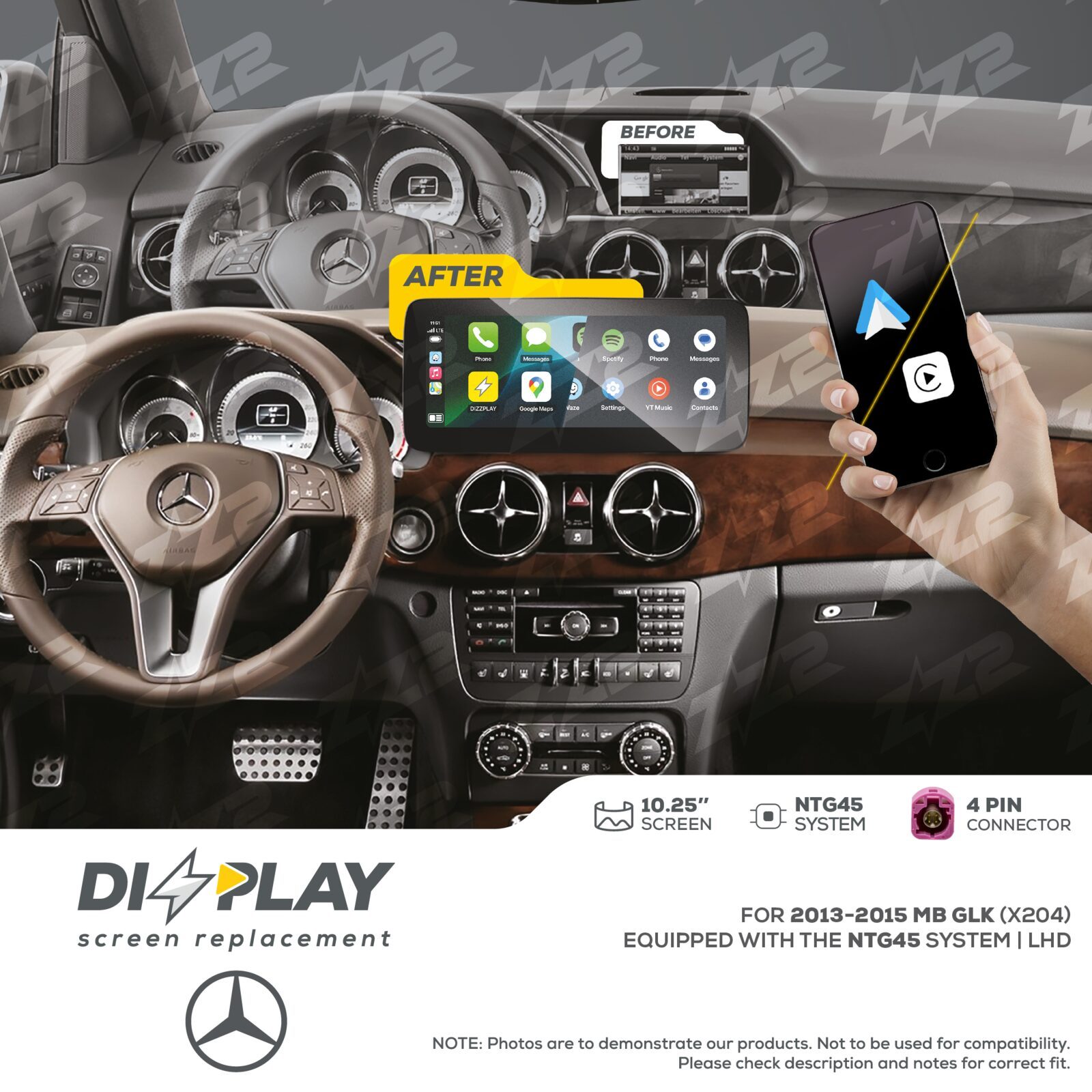 ZZ-2 DIZZPLAY Mercedes-Benz GLK X204 2013-2015 NTG45