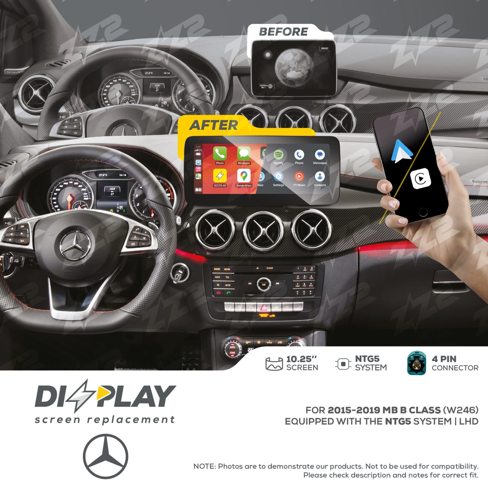 ZZ-2 DIZZPLAY Mercedes-Benz B-Class W246 2015-2019 NTG5