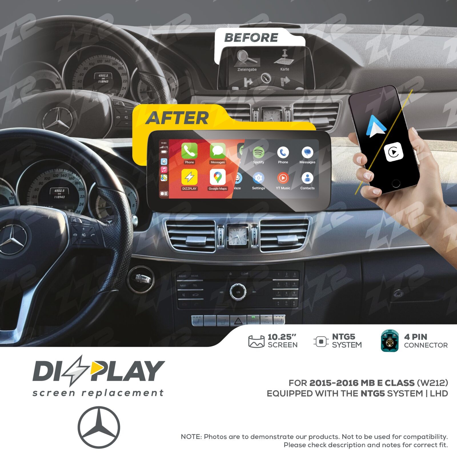 ZZ-2 DIZZPLAY Mercedes-Benz E-Class W212 2016 NTG5