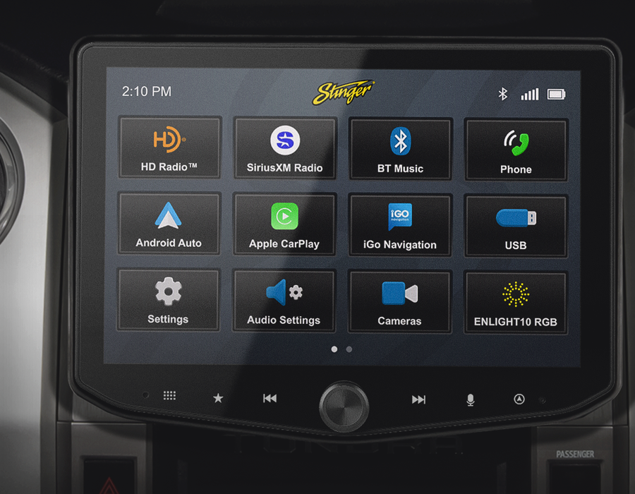 Stinger Horizon10 10 inch radio installed in a Toyota Tundra